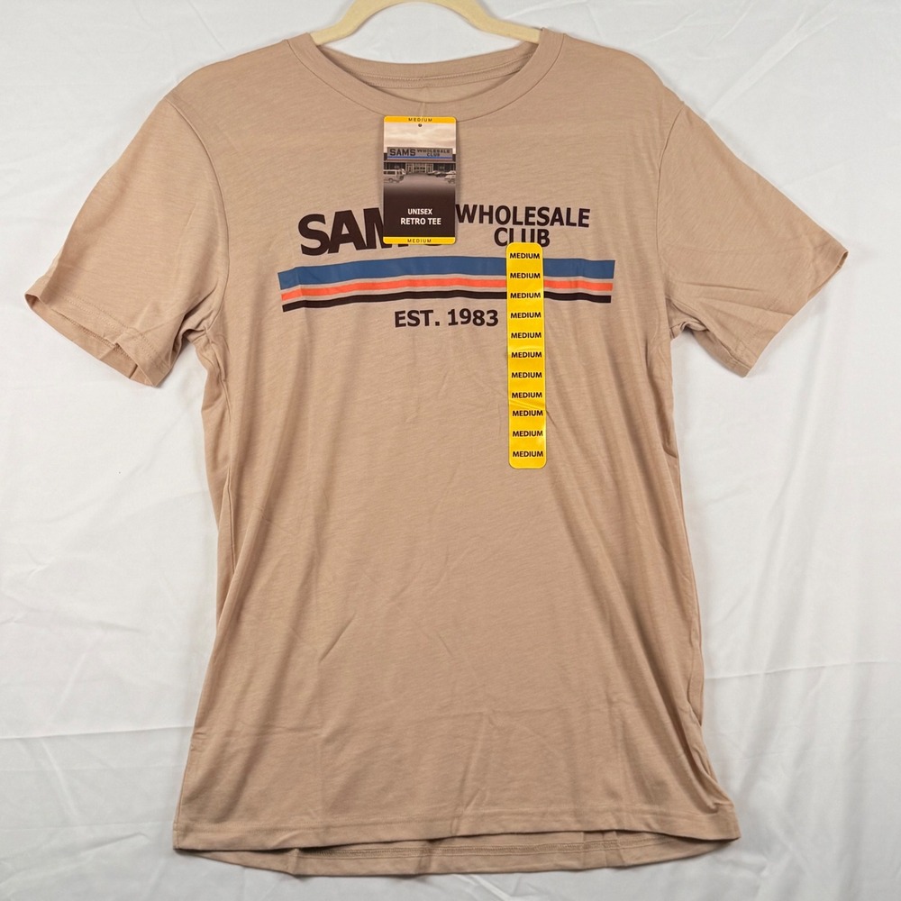 Retro Sams Club‎ Graphic Tee M Vintage Style 80s Lightweight Minimalist Neutral